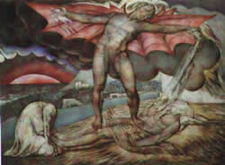 Satan Smites Job with Boils, by William Blake (1757-1827).