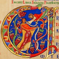 God speaks to Jeremiah, Winchester Bible, 1160–1175.