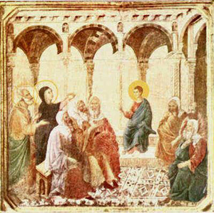 Young Jesus Teaches in the Temple, by Duccio di Buoninsegna, 1282-1339.