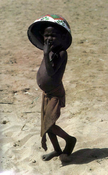 Child in the desert near Darfur