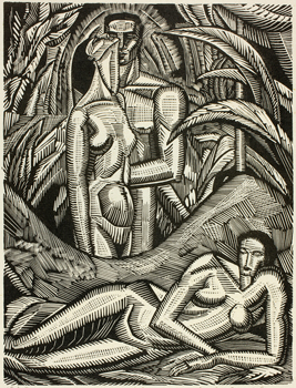 "Contemplation, from Song of Solomon," Wood engraving in black on ivory laid paper by Cecil Buller, 1929 Source: https://www.artic.edu/artworks/219482/contemplation-from-song-of-solomon