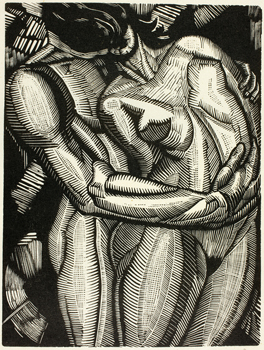 "Embrace, from Song of Solomon," Wood engraving by Cecil Buller, 1929