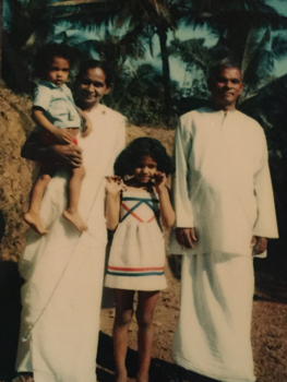 Debie Thomas as a child with her grandparents.
