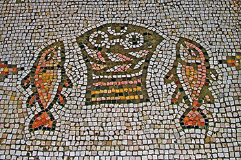 Church of the Multiplication, Loaves and Fishes Mosaic (circa 4th c.).
