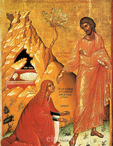 Cretan Icon, Noli Me Tangere (16th c.).