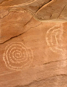 Spiral petroglyphs at Hovenweep National Monument.  Photo credit: NPS.